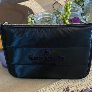 Kate Spade Shiny Black Quilted Clutch